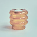Support bougie moderne transparent orange jaune rose bleu chandelle bâton tealight décoration maison festive