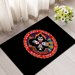 tapis moderne oriental résistant antibactéries antidérapant noir blanc rouge gris