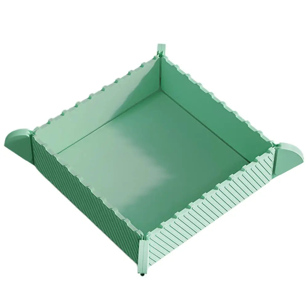 plateau rangement pliable moderne vert rose bleu violet blanc rayures horizontales silicone aimant