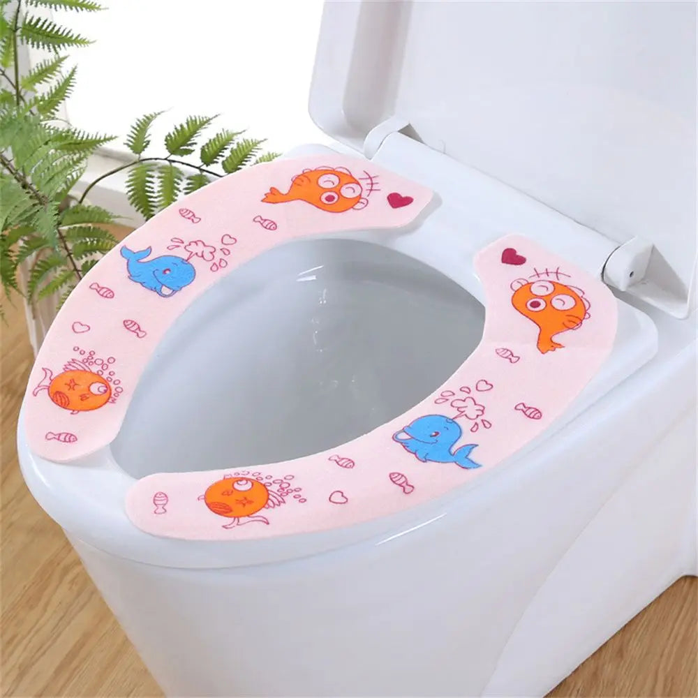 coussin toilette adhésif doux rose violet bleu vert imprimé animaux moderne respectueux environnement