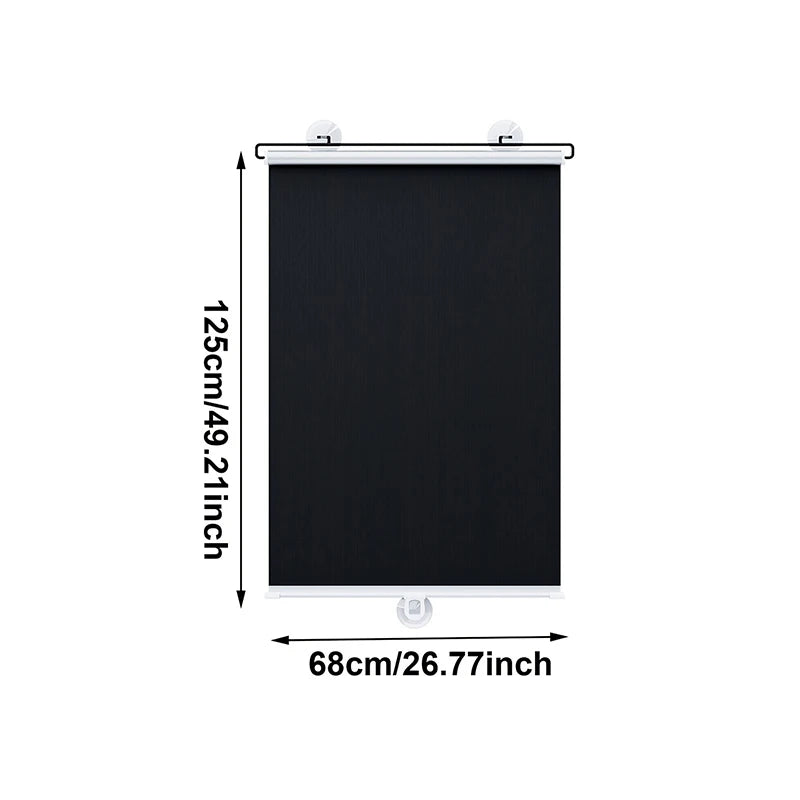 rideau fenêtre noir vertical moderne stores enrouleurs sans perçage clips magnétiques opaques 60x40cm