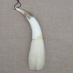 brosse peinture traditionnelle cordelette poils naturels marbrés noir blanc gris