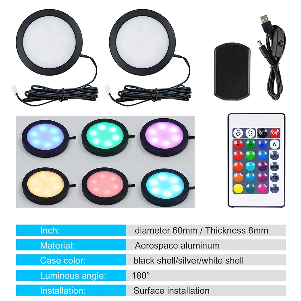 spot led noir blanc 5v usb rgb 24 touches kit commutateur distance lampe mince