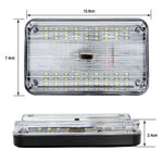 lampe led rectangle blanc 36 leds on off door 12v universal voiture camping car