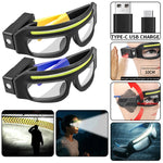 lunettes frontales rechargeables led clip charge type noir bleu yellow moderne