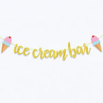 décoration gâteau anniversaire cones glace glitter rose bleu blanc carton cartoon pique bois