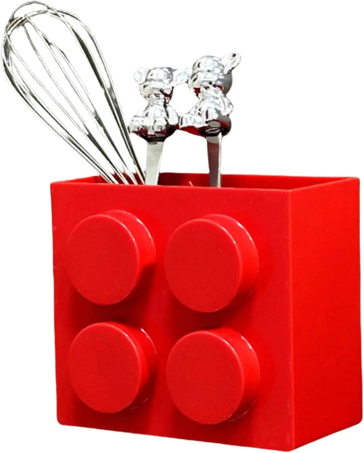 boîte rangement aimants murale cuillères boutons lego rouge bleu moderne ludique respectueux environnement