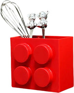 boîte rangement aimants murale cuillères boutons lego rouge bleu moderne ludique respectueux environnement