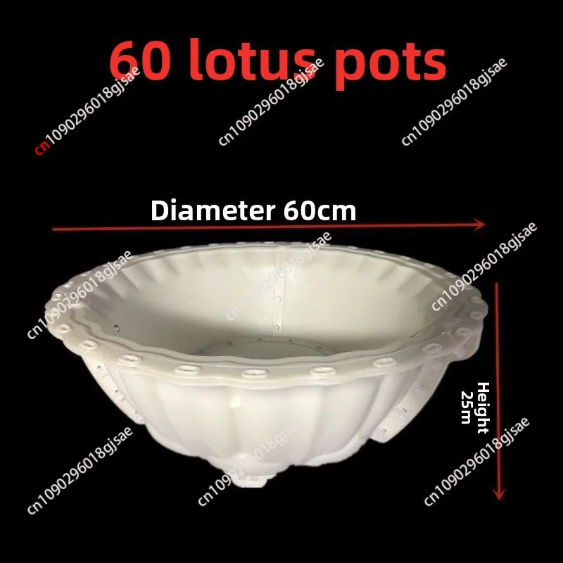 pot fleurs ciment blanc orange gris motif floral nervures lotus asiatique décoration 60cm 25cm
