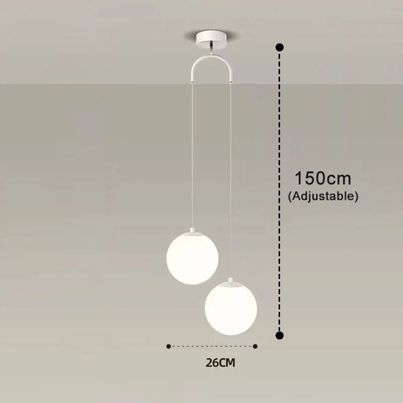 suspension lumineuse pendentif verre blanc structure dorée éclairage moderne chambre étude