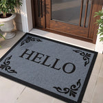tapis d'entrée gris motif géométrique anti dérapant moderne durable facile nettoyer 50x30cm