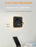 lampe murale multifonctionnelle moderne rechargeable usb noir blanc bronze laiton