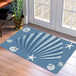 tapis moderne fleuri bleu blanc noir résistant antidérapant entrée sol extérieur adhésif polypropylène