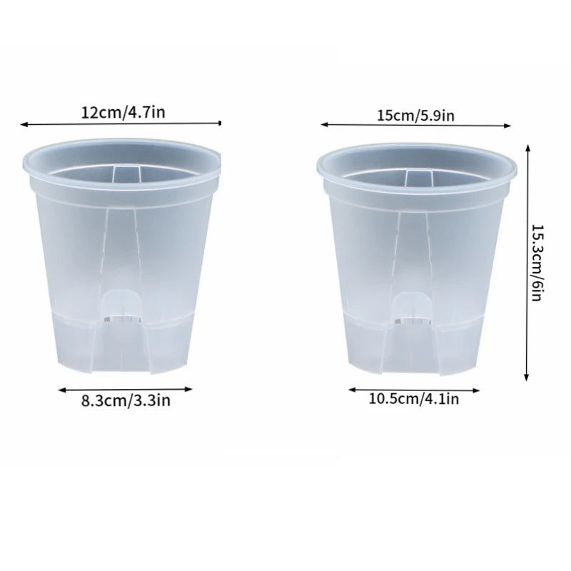pots plante autoarrosants plastique moderne transparent grille d'irrigation double couche