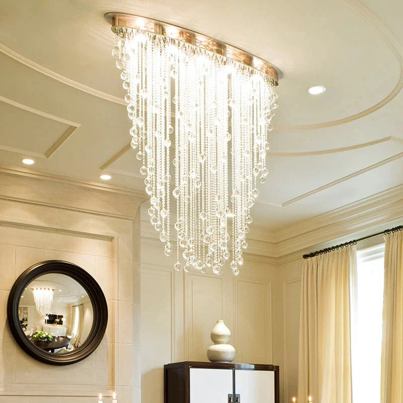 lustre moderne pendentif cristal pendantes classique éclairage salon contemporain lumière or argenté transparent