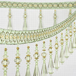 ruban décoratif or ornements floraux classique élégant pendeloques fixations invisibles textiles ornementaux