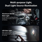 lampe torche multifonctionnelle rechargeable aimantée lumière cob led noir fonction uv dépannage avertissement