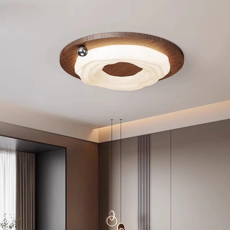 plafonnier led moderne noir blanc rond ondulé opacité éclairage surface tactile minimaliste chambre salon