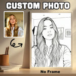 posters dessins personnalisés noir blanc minimaliste cadre bois support mural 20x30cm 30x40cm