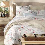 Housse de couette 160x200 cm 100% coton égyptien 600 TC avec taies d'oreiller - Ombre Interieur