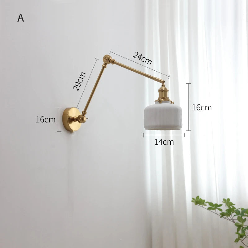 lampe murale moderne or blanc plissée cordon commande 29cm 16cm 24cm 14cm 30cm 17cm