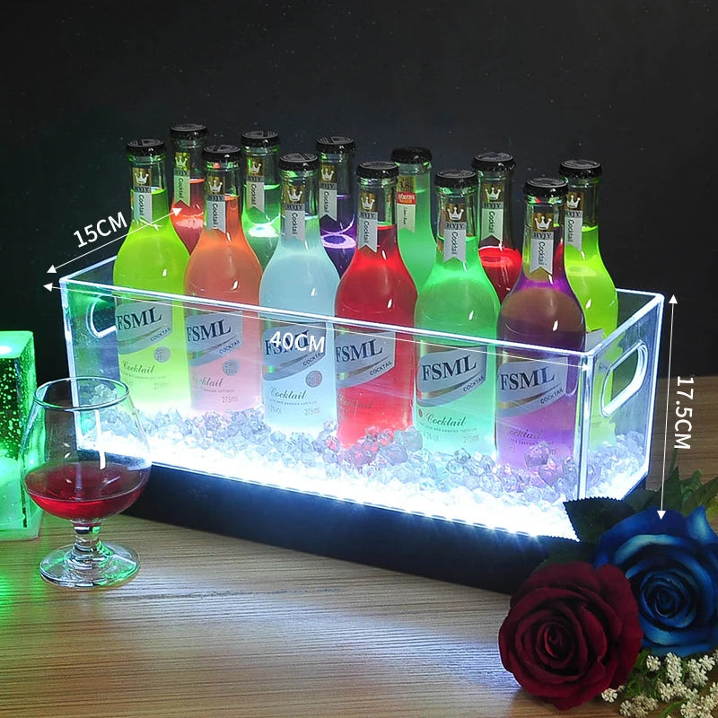 seau bouteilles transparent moderne clips lumineux led rechargeable via usb