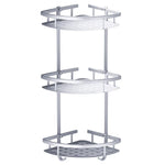étagère salle bain adhésive noir argenté moderne minimaliste niveaux rondes perforées 10kg charge