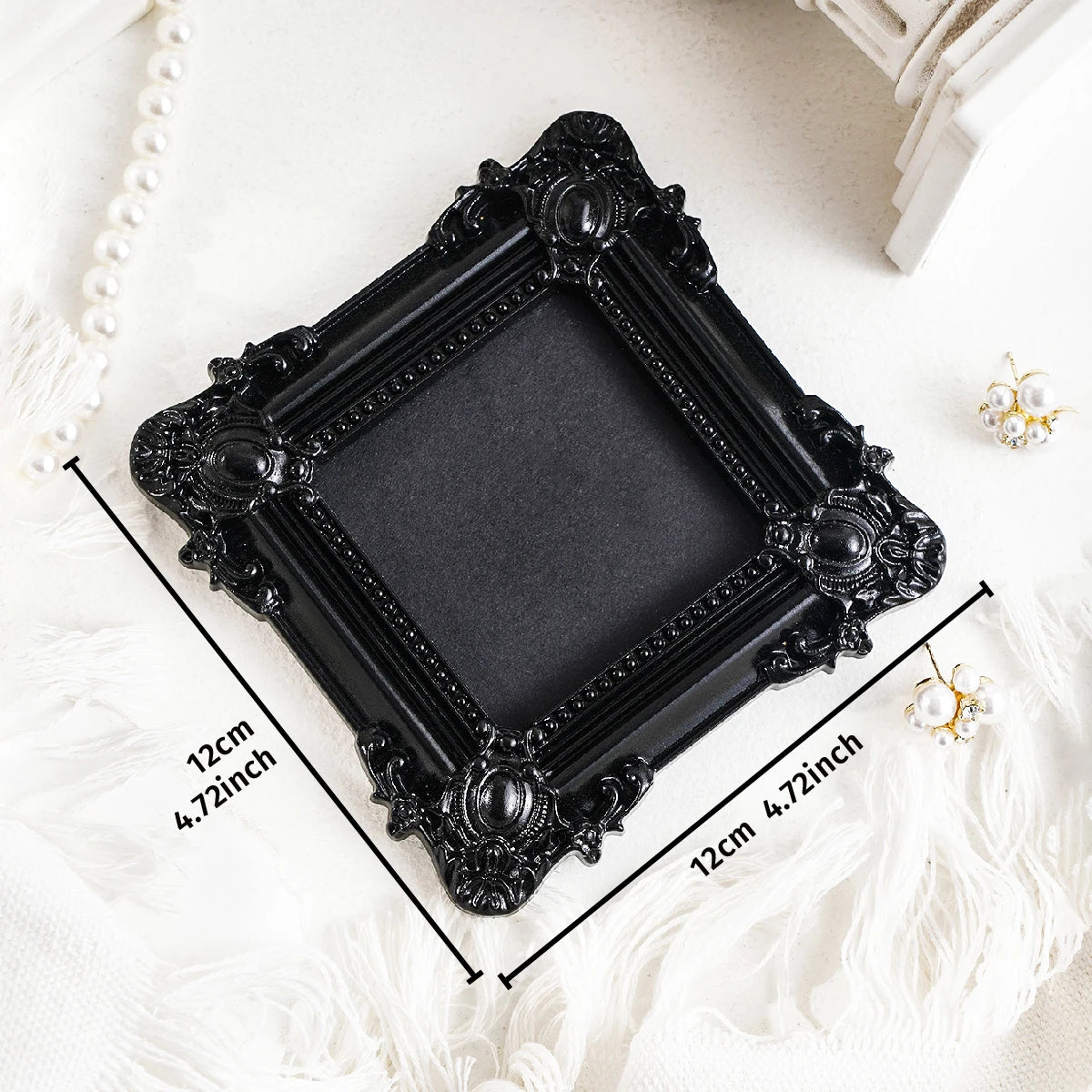 cadre decoratif noir baroque resine mural classique ornements decor maison tridimensionnel moderne