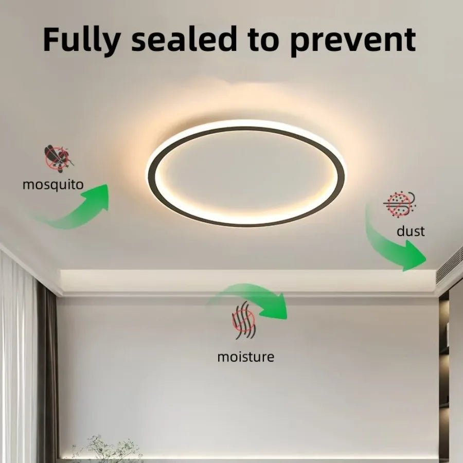 plafonnier led blanc noir minimaliste moderne chambre salon
