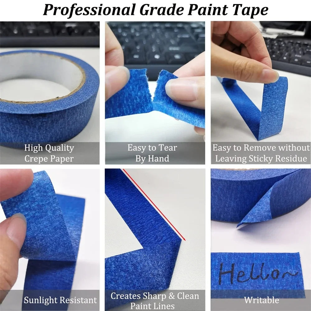 ruban peinture bleu texture grunge adhésif professionnel longueur 20m largeur 12mm