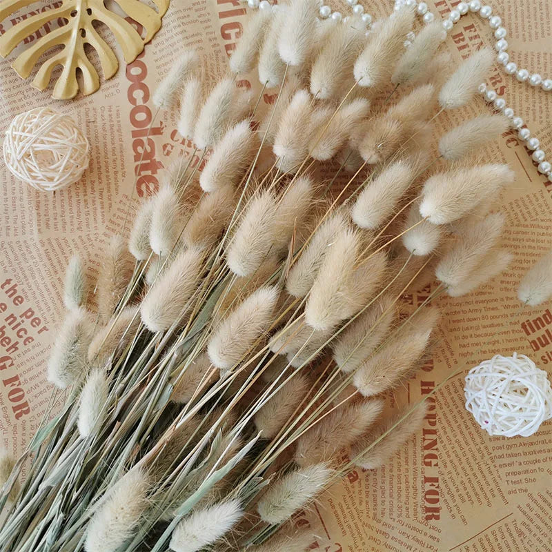 décoration boho plumes séchées naturelles mix beiges roses grises anniversaire maison