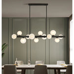suspension lumineuse moderne boules translucides or blanc ampoules led 12 têtes cuivre