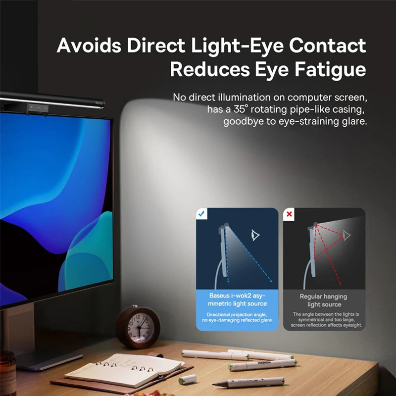 lampe led noir moderne clip interrupteur tactile sans ombre usb rechargeable