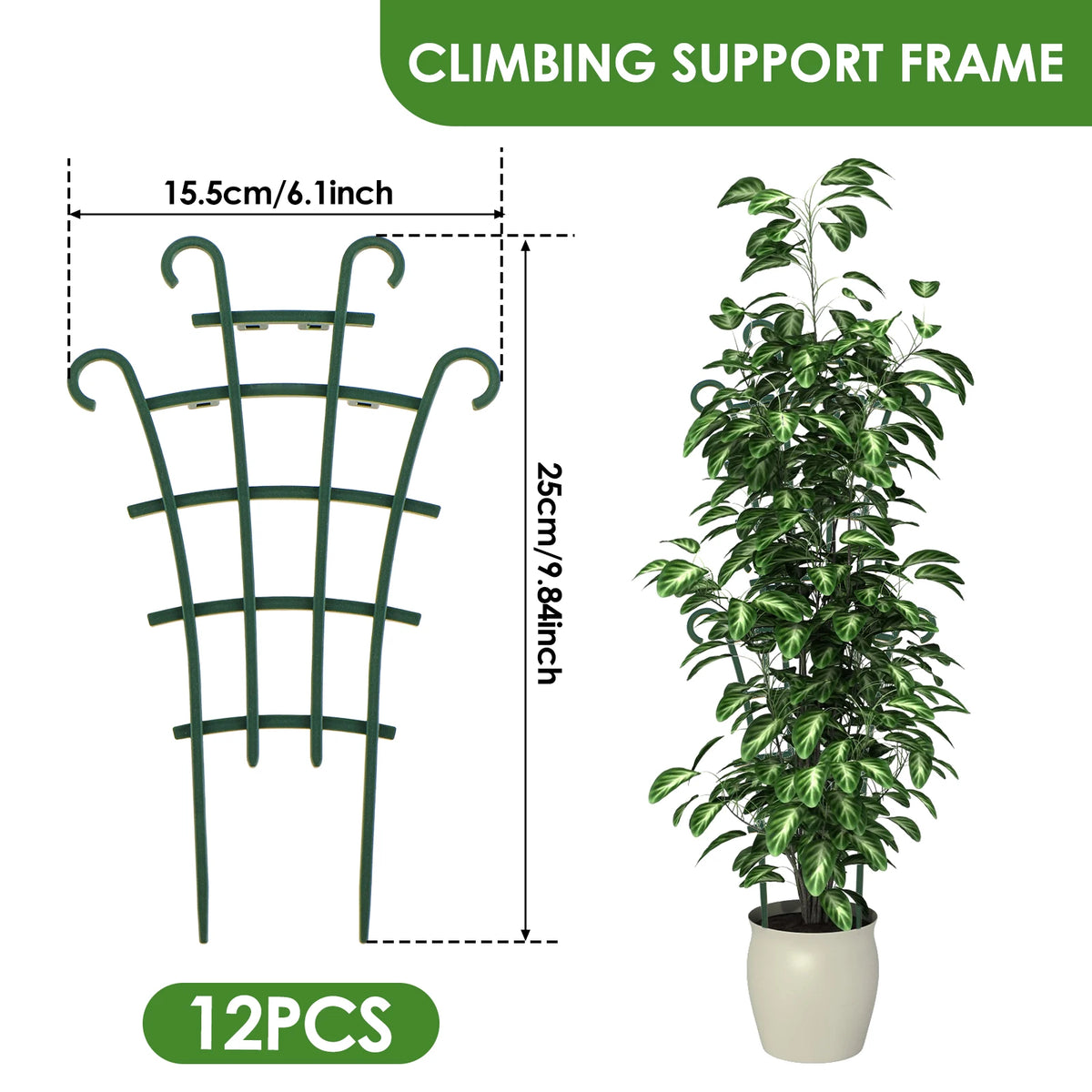 treillis support plantes grimpantes vert foncé structure grille 12 pièces pots fleurs décoration jardin