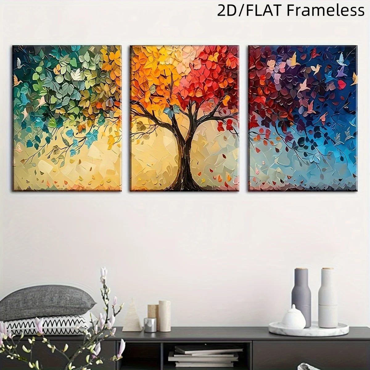 tableaux abstraits arbres peints couleur moderne sans cadre décoration murale chambre salon impression toile