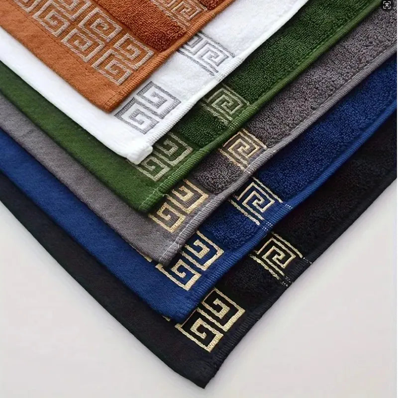 serviettes bain coton noël motif géométrique noir gris vert bleu marron blanc classiquespaque