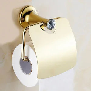 Accessoires salle bain or cristal moderne porte savon support papier toilette porte serviettes mural