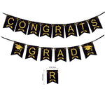 guirlande décoration graduation diplômes chapeaux congrats grad proud class 2026 doré bleu noir élégante