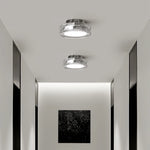 plafonnier moderne noir argenté transparent cercles superposés éclairage quotidien led monté surface télécommande