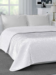 couverture lit fleurs relief double face satin velours blanc rose élégante chambre printemps été