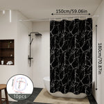 rideau douche moderne noir marbre opalescent respectueux environnement 120cm 180cm