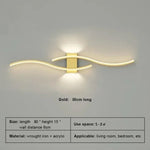 lampes murales led modernes 60 80cm noir doré blanc minimaliste télécommande