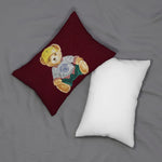 housse coussin ours peluche rouge noir polyester imprimé vintage élégant 30x50cm 40x60cm 50x70cm 48x74cm
