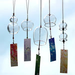 cloches vent verre transparentes moderne cordelette étiquettes coloréesextérieur decoration jardinartisanaux peint main