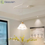 lampe suspendue moderne blanc noir flux lumineux led interrupteur bouton decoration chambre coucher