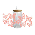 autocollants papillons fleurs tasse imperméable adhésif floral transparent amerique bricolage