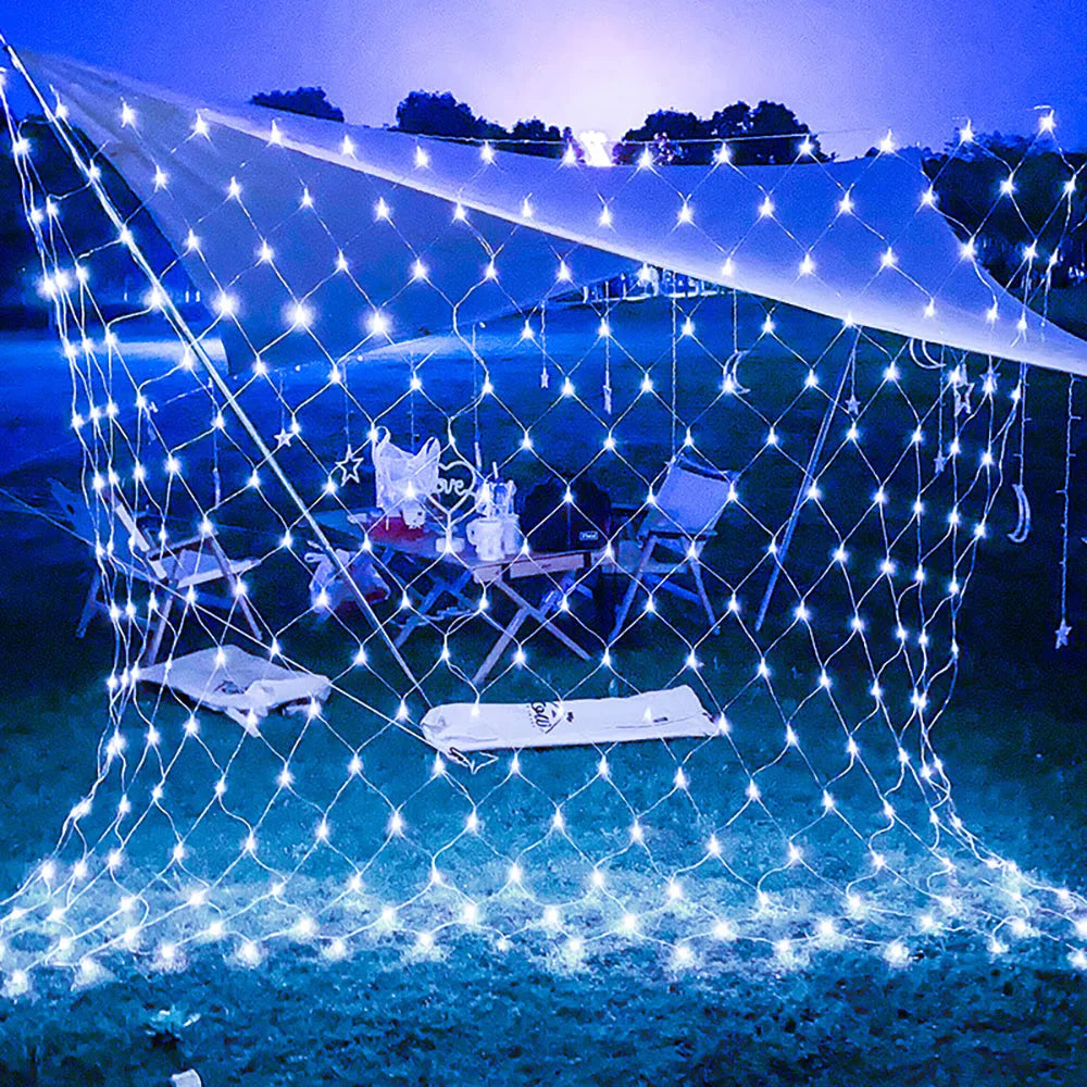 filet lumineux led blanc chaud noel moderne clips câbles decoration extérieure hautement lumineux