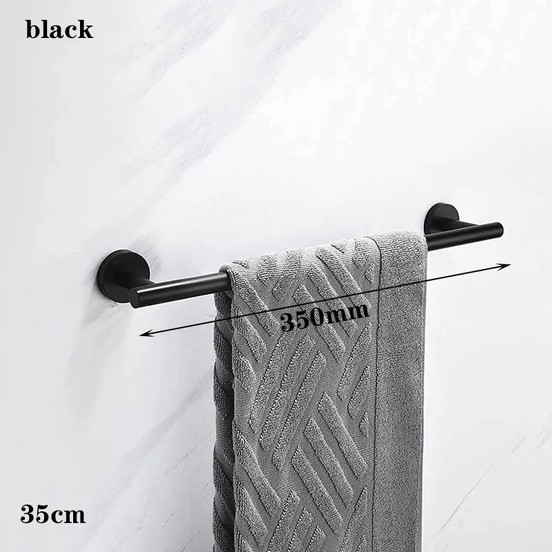 porte serviettes bain mural acier inoxydable noir mat moderne salle bain