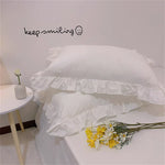 taies d'oreiller polka dot blanc vintage literie polyester respectueux environnement simple fixations blancs points