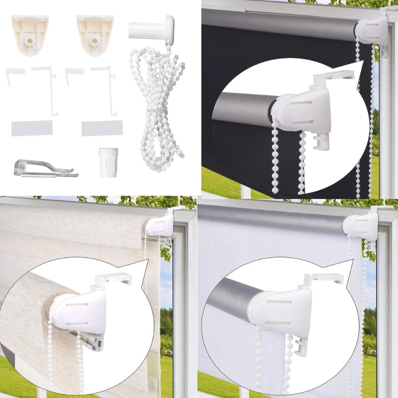 rideau enroulable moderne blanc clips tube chaîne guide rideau fixations